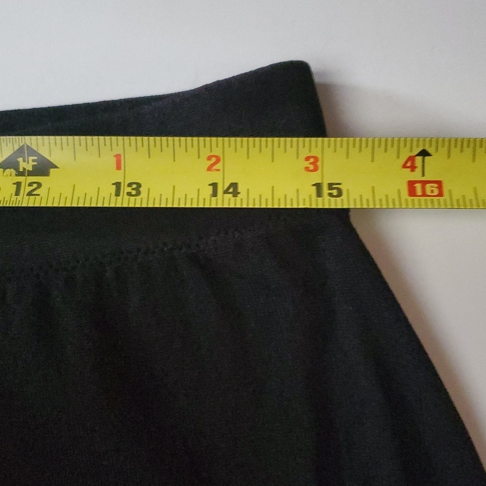 D. Exterior Black Wideleg Highwaisted Pull On Pants Size Extra Large Thin Knit - Picture 10 of 12
